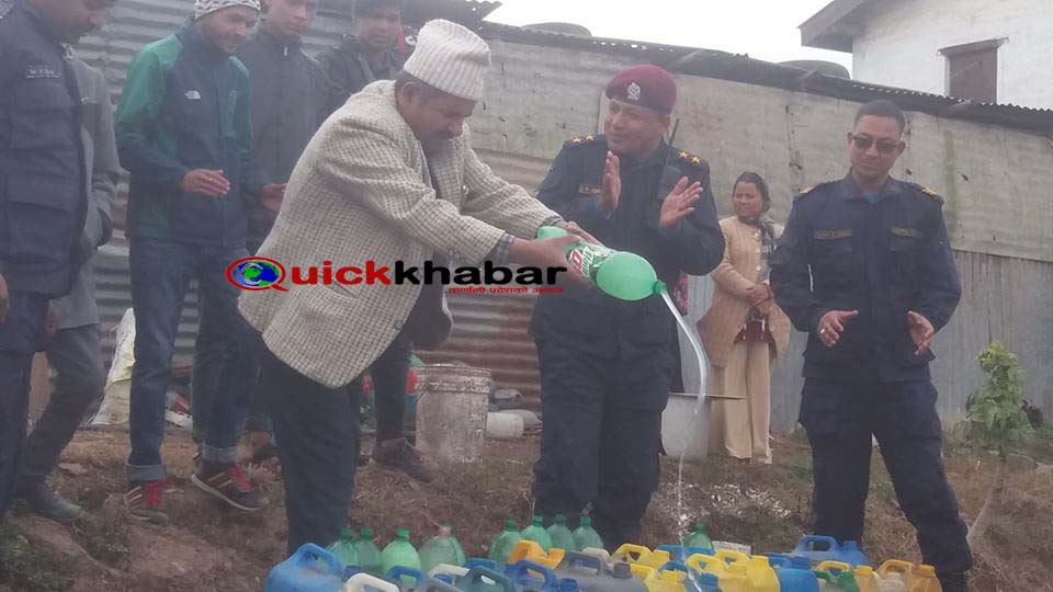अवैध मदिरा नष्ट